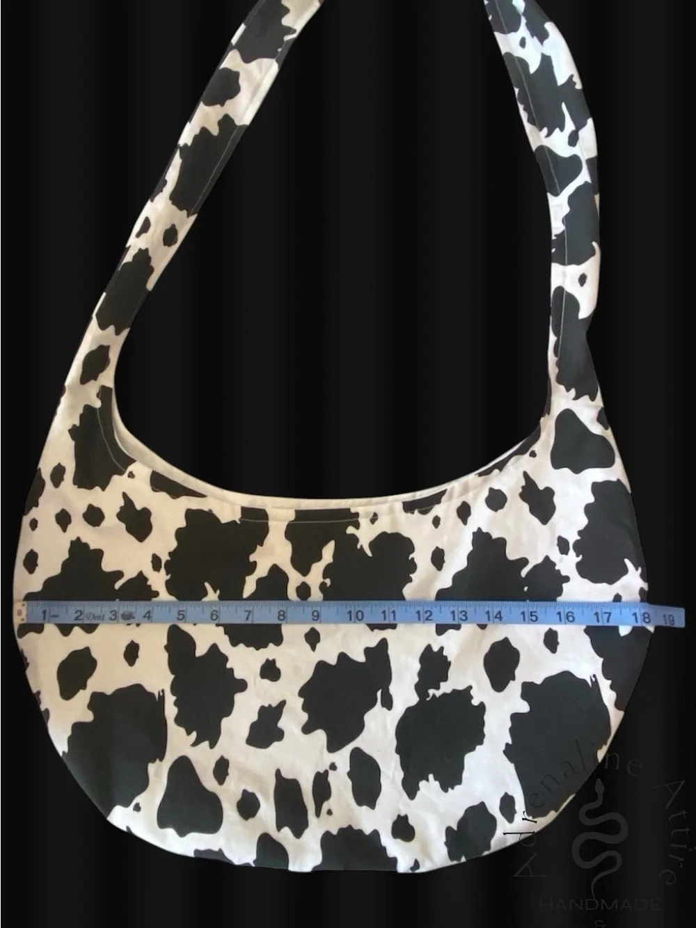 1-OF-1 HANDMADE COW PRINT HOBO BAG